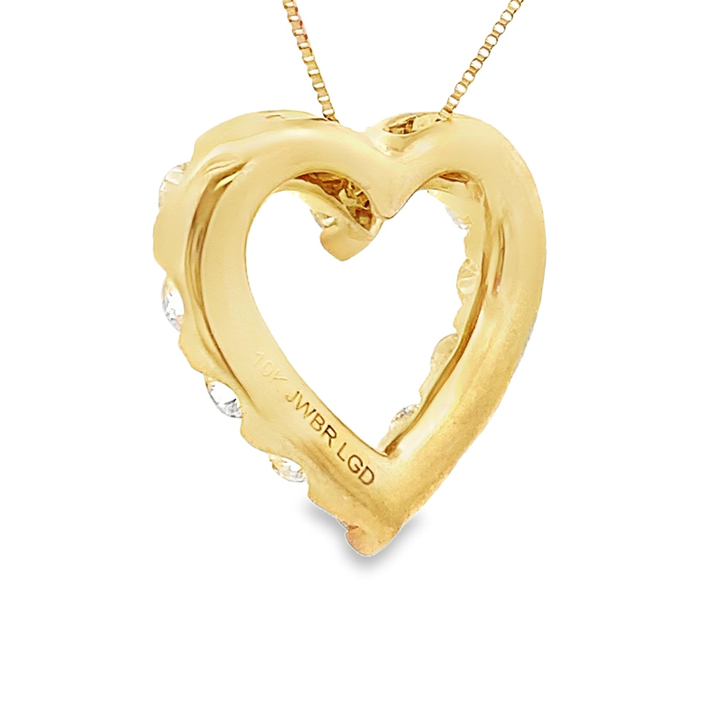 Lab Grown Diamond Heart Pendant in 10KT Yellow Gold