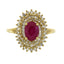 Genuine 2.05ct Ruby and Diamond Ring in 10KT Yellow Gold