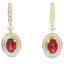 Boucles d'oreilles pendantes en diamant et grenat de 1,20 ct en or jaune 10KT