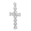 Moissanite Cross Pendant in Sterling Silver