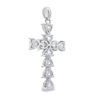 Moissanite Cross Pendant in Sterling Silver