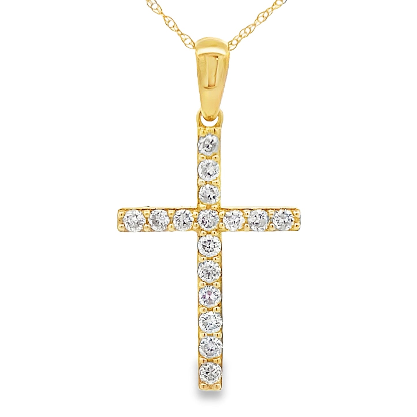 .45ct Diamond Cross Pendant in 14KT Yellow Gold
