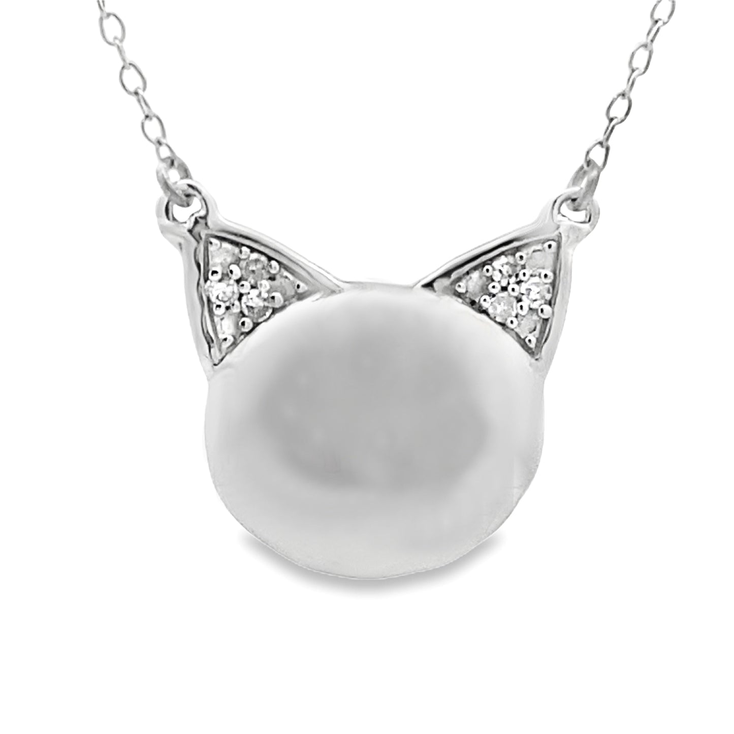 Natural Diamond Animal Pendant in Sterling Silver