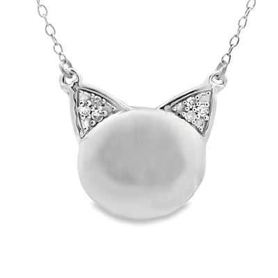 Natural Diamond Animal Pendant in Sterling Silver