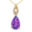Pendentif en Améthyste et Diamant en Or Jaune 10KT