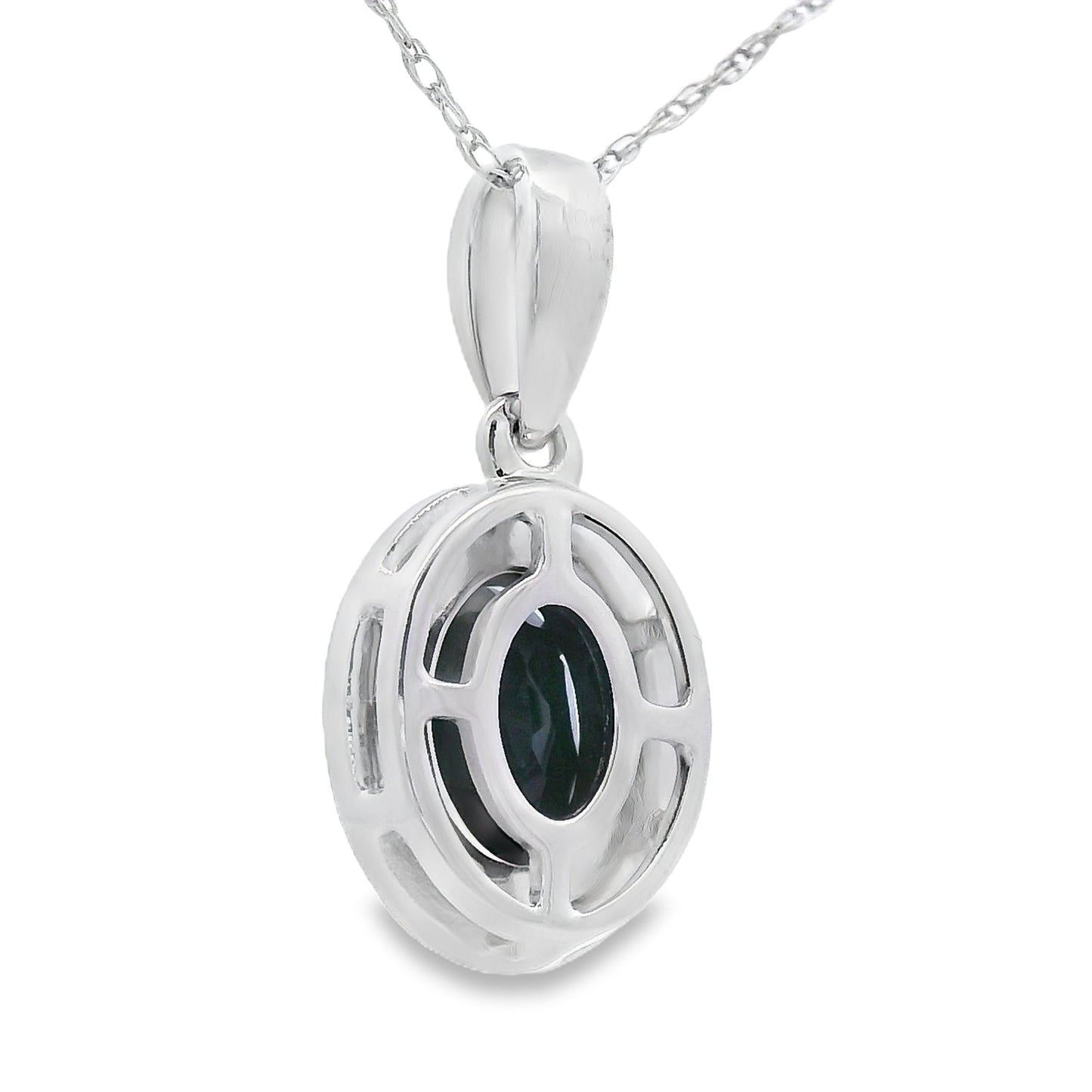 .53ct Pendentif en Onyx et Diamant en Or Blanc 10KT