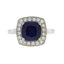 Anillo de Moissanita de Zafiro Creado en Plata Esterlina