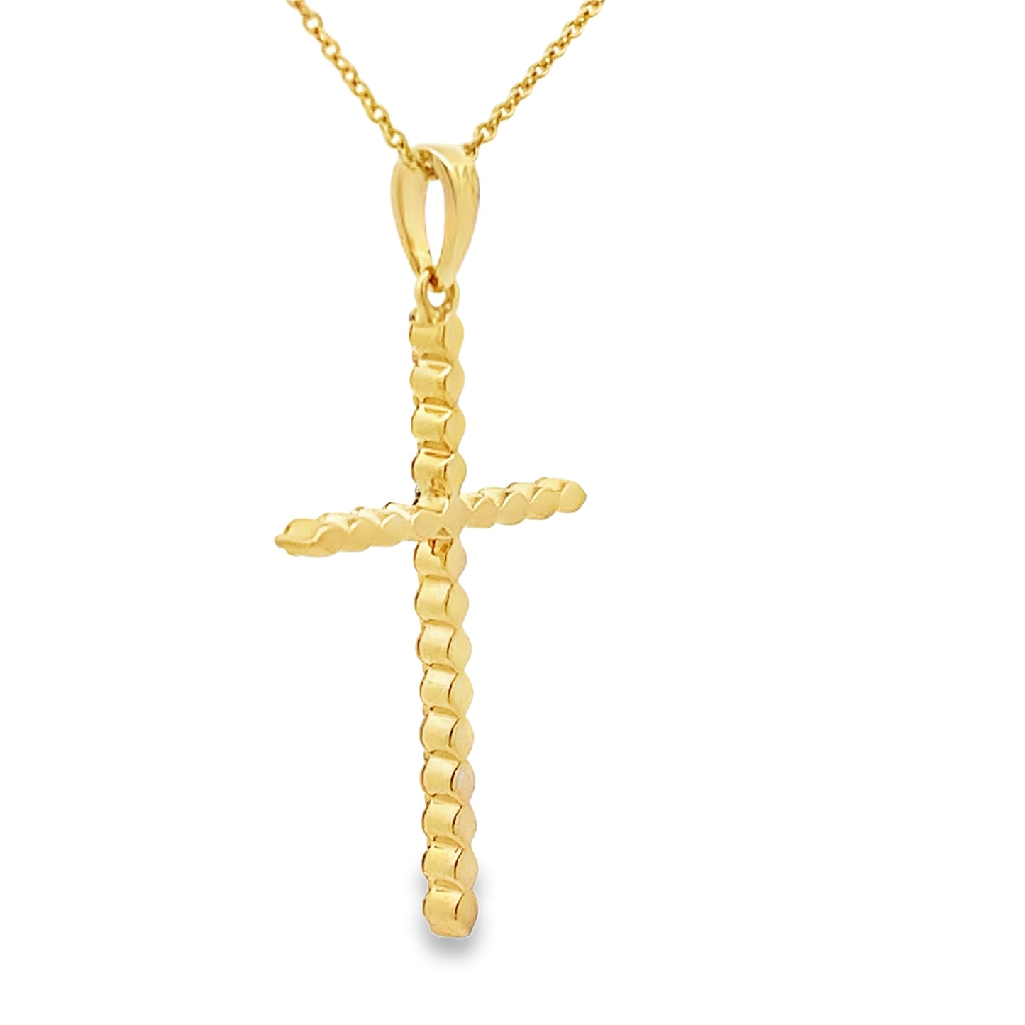 Pendentif Croix en Diamant de 0,21 ct en Or Jaune 14KT