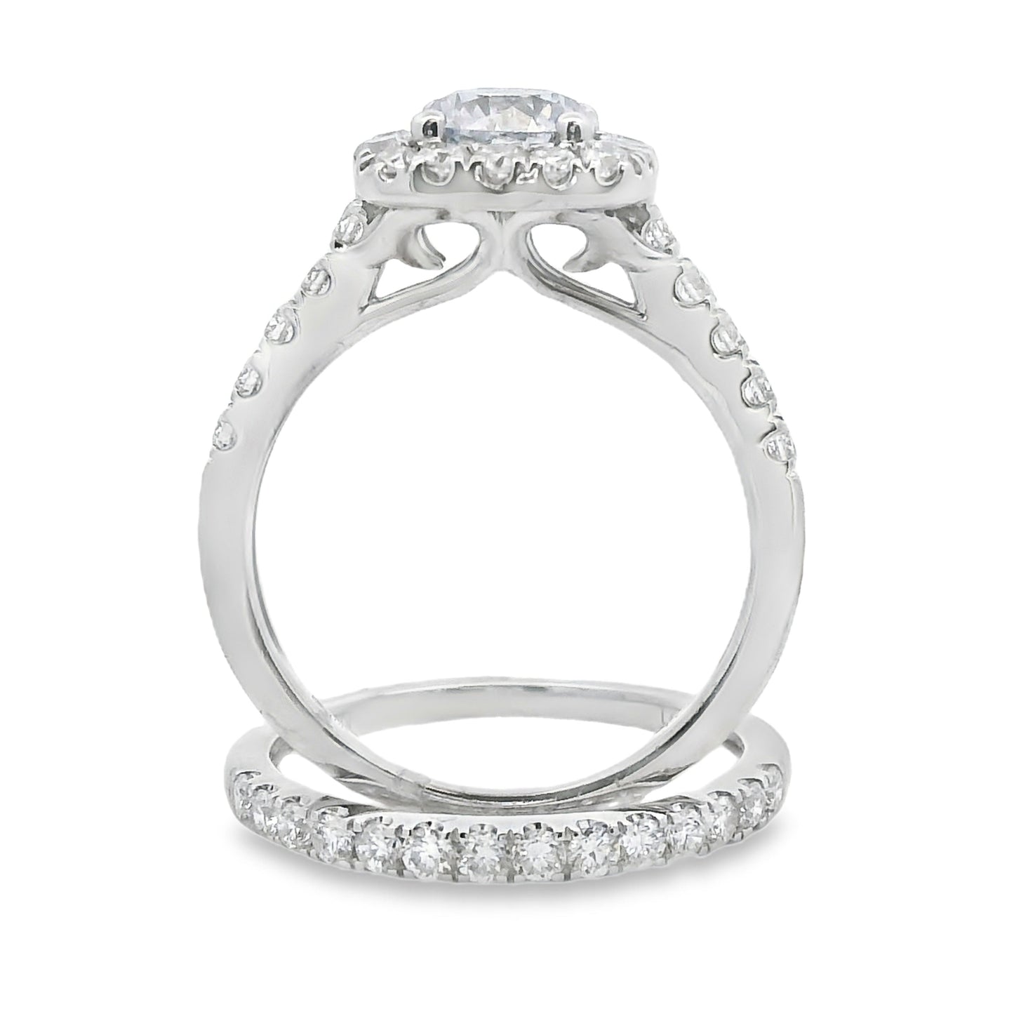Lab Grown Diamond Engagement Ring Set in 10KT White Gold