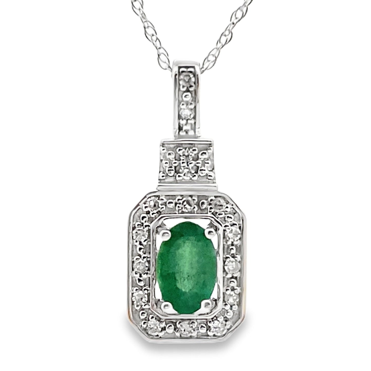 .57ct Emerald Diamond Fashion Pendant in 10KT White Gold