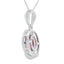 .58ct Colgante de Granate y Diamante en Oro Blanco de 10KT