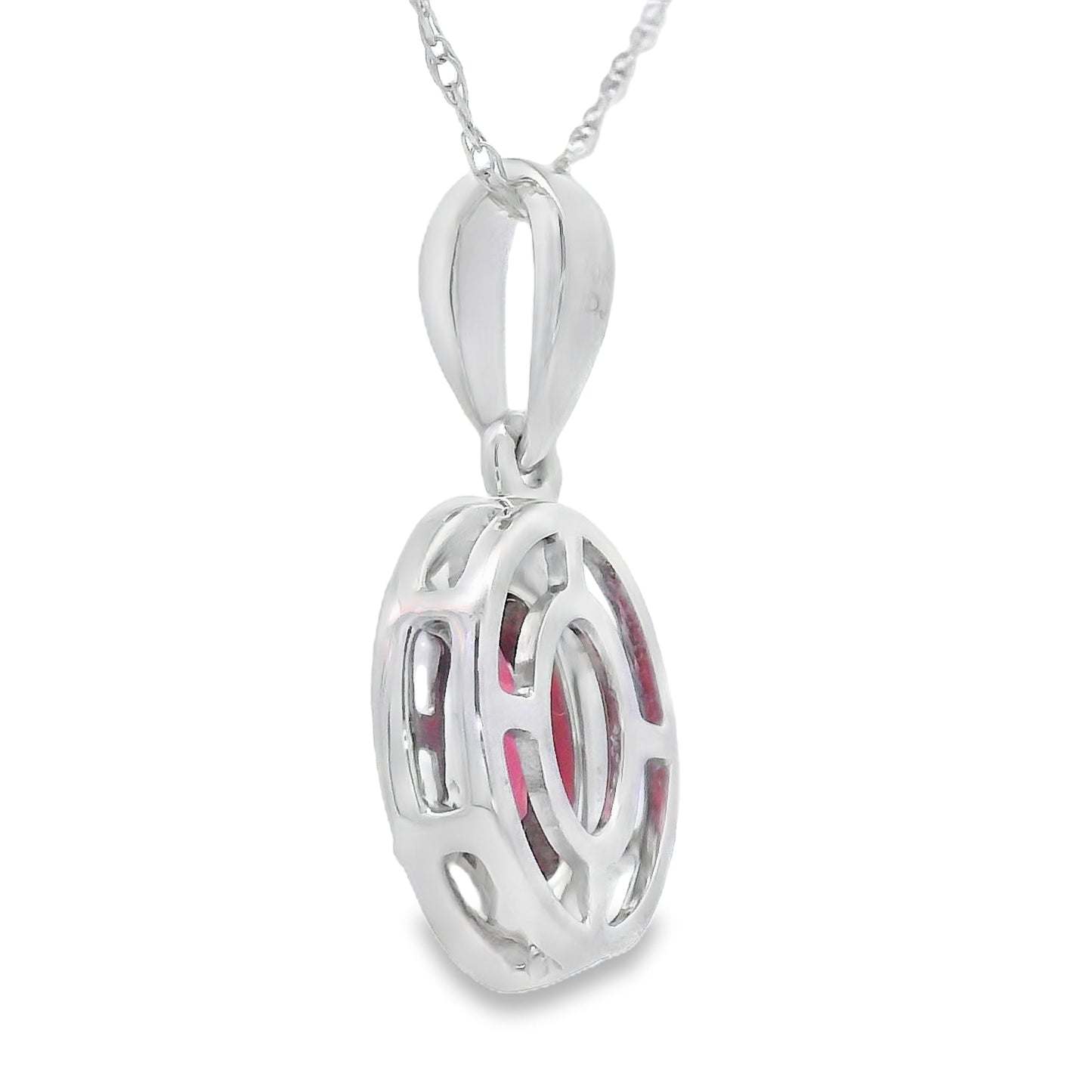 .58ct Colgante de Granate y Diamante en Oro Blanco de 10KT