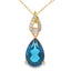 London Blue Topaz Pendant in 10KT Yellow Gold