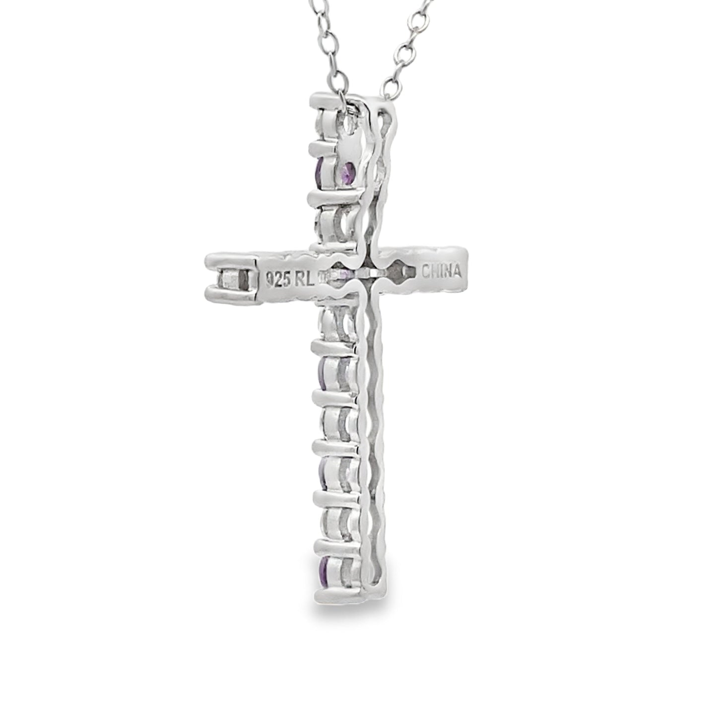 .50ct Amethyst Cross Pendant in Sterling Silver