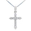 .23ct Pendentif Croix en Diamant en Or Blanc 14KT