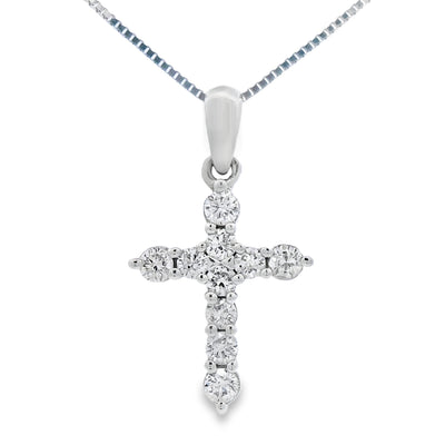 .23ct Diamond Cross Pendant in 14KT White Gold
