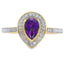 Genuine .42ct Amethyst Diamond Ring in 10KT Yellow Gold