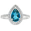 Anillo de Topacio Azul Londres y Zafiro Creado en Plata Esterlina