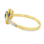 .54ct Anneau en Topaze Bleue de Londres et Diamant en Or Jaune 10KT