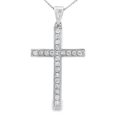 .22ct Diamond Cross Pendant in 14KT White Gold