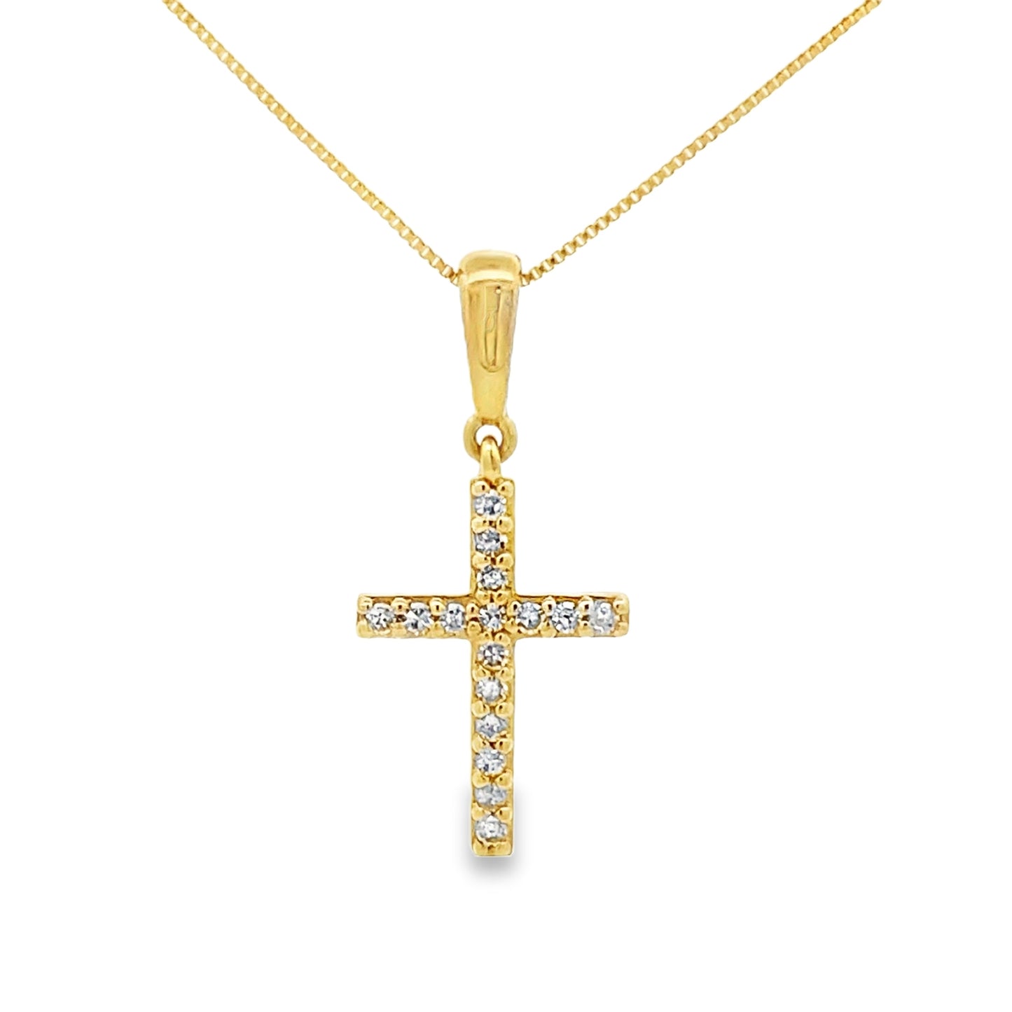 .08ct Diamond Cross Pendant in 10KT Yellow Gold