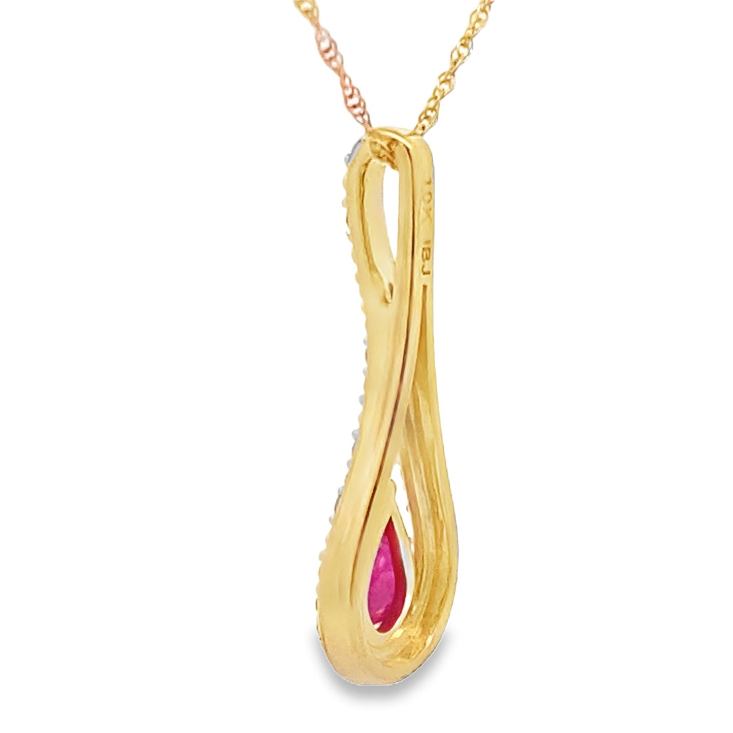 .48ct Ruby and Diamond Pendant in 10KT Yellow Gold
