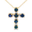 .32ct Sapphire Cross Pendant in 10KT Yellow Gold