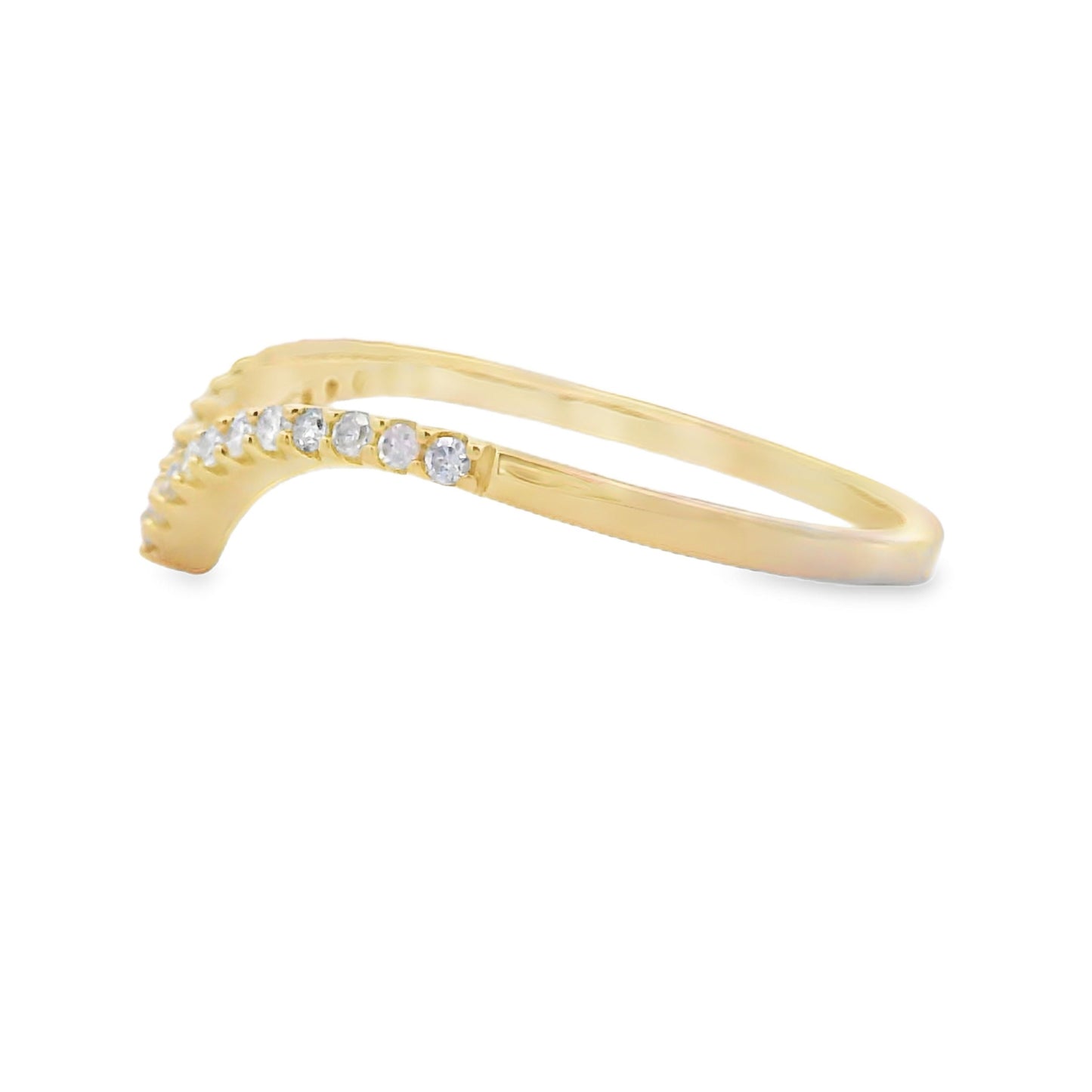 Anillo de Banda de Moda con Diamante de 0.14ct en Oro Amarillo de 14KT