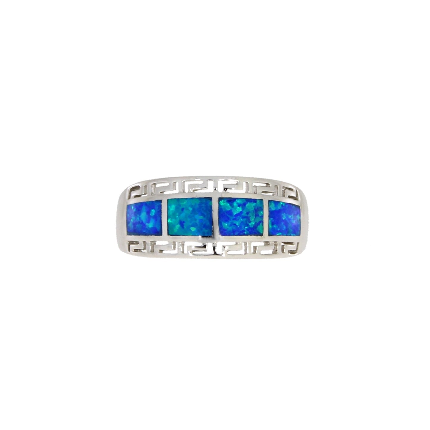 Natural Created Opal Ring in Sterling Silver