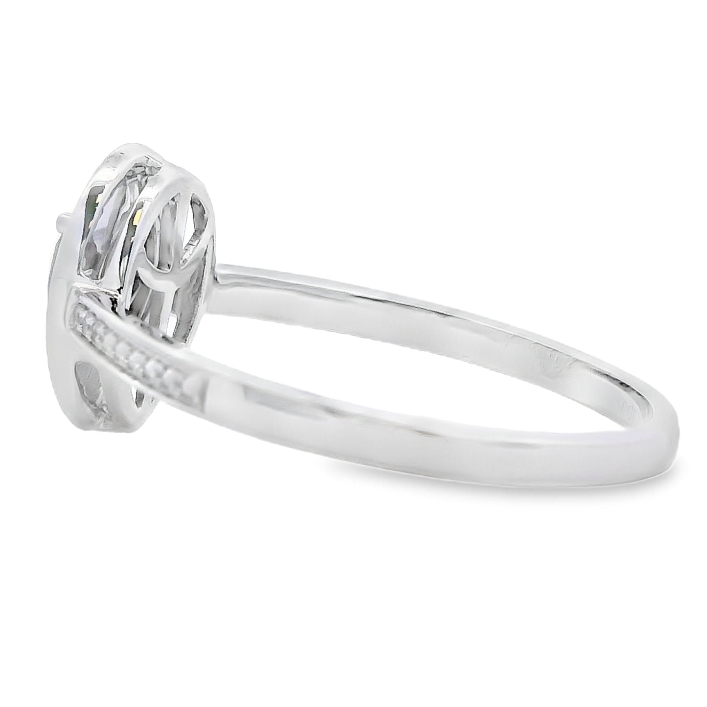 Bague en diamant quartz naturel de 0,46 ct en or blanc 10KT