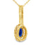 Colgante de moda con diamantes de zafiro en oro amarillo de 10KT