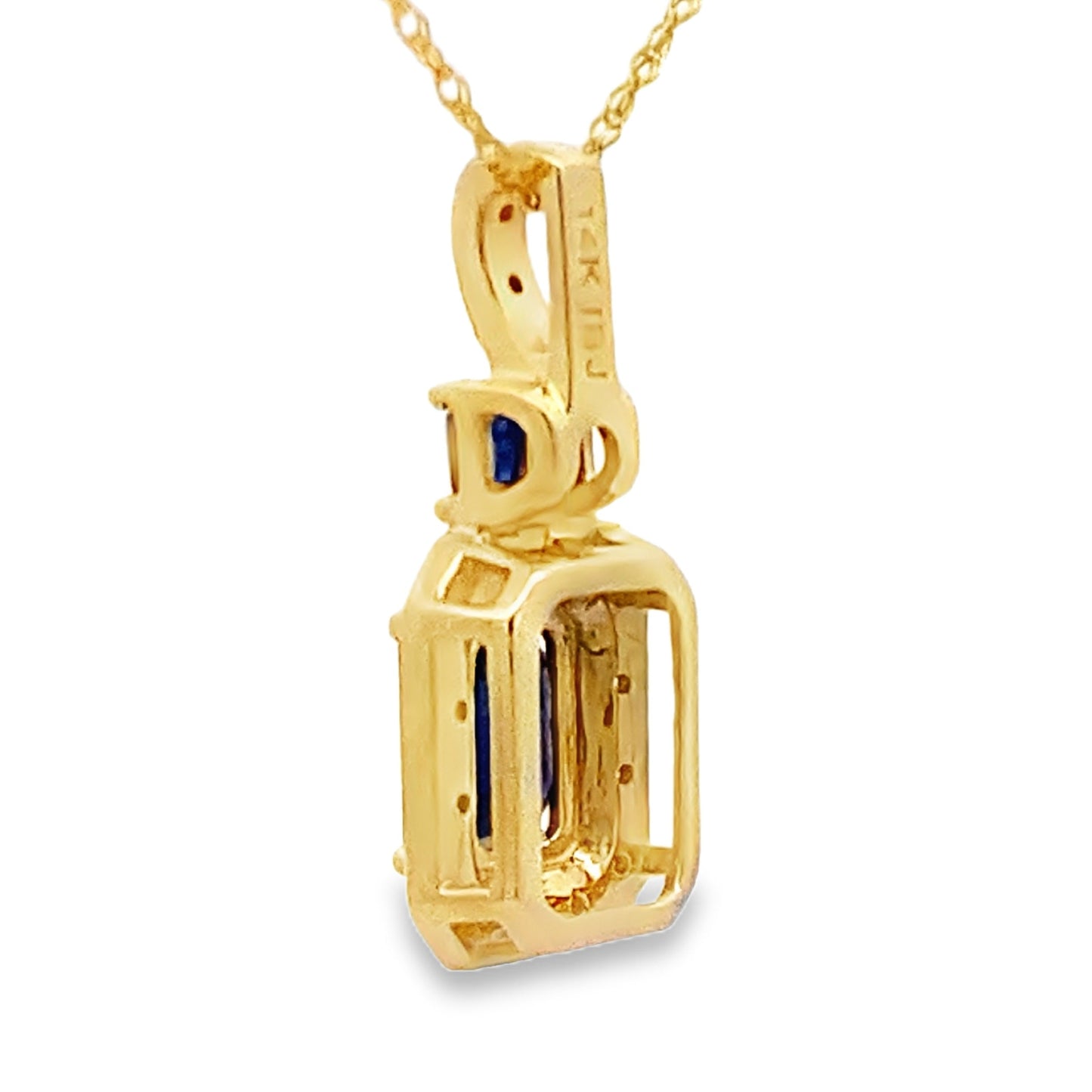 Pendentif de mode en diamant saphir en or jaune 14KT