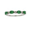 Bague de mode en émeraude et diamant en or blanc 14KT
