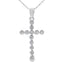 Pendentif croix en diamant de 0,12 ct en or blanc 14KT