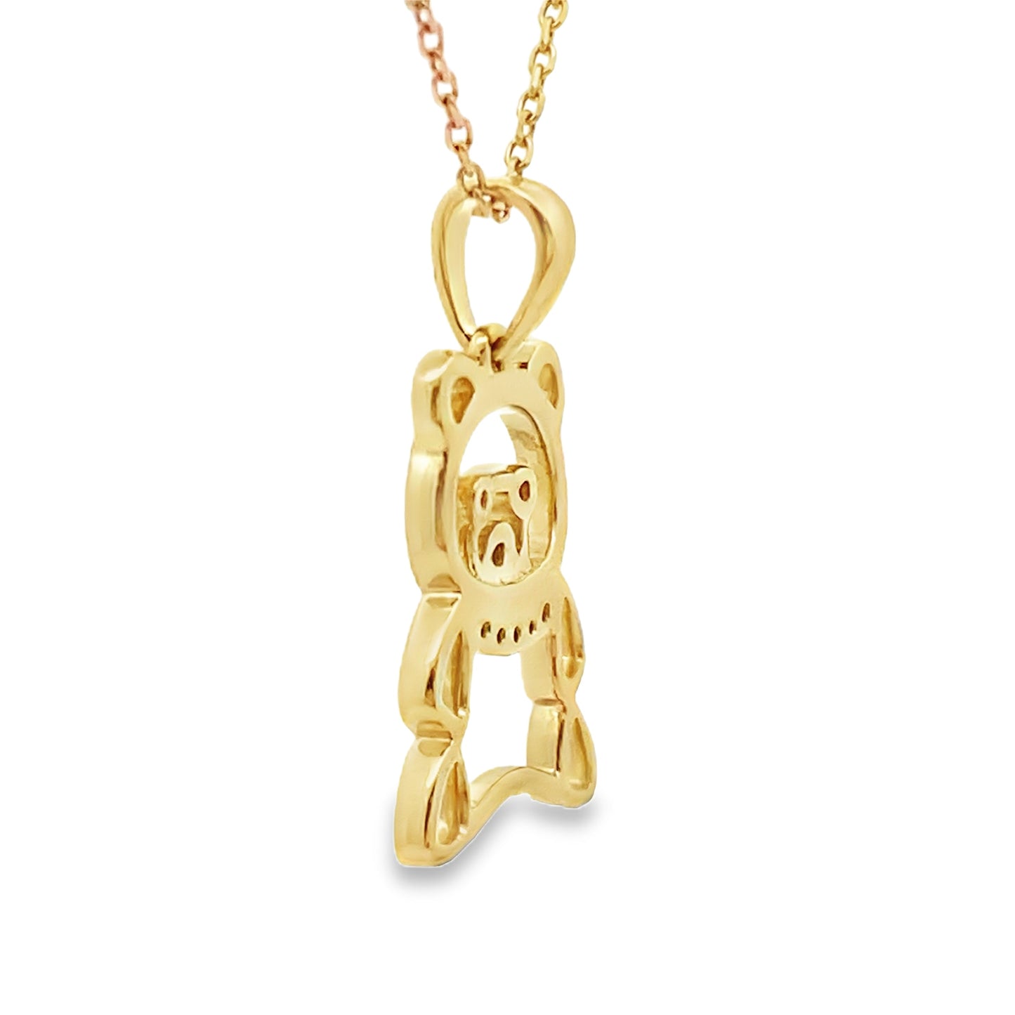 Genuine .03ct Diamond Animal Pendant in 10KT Yellow Gold