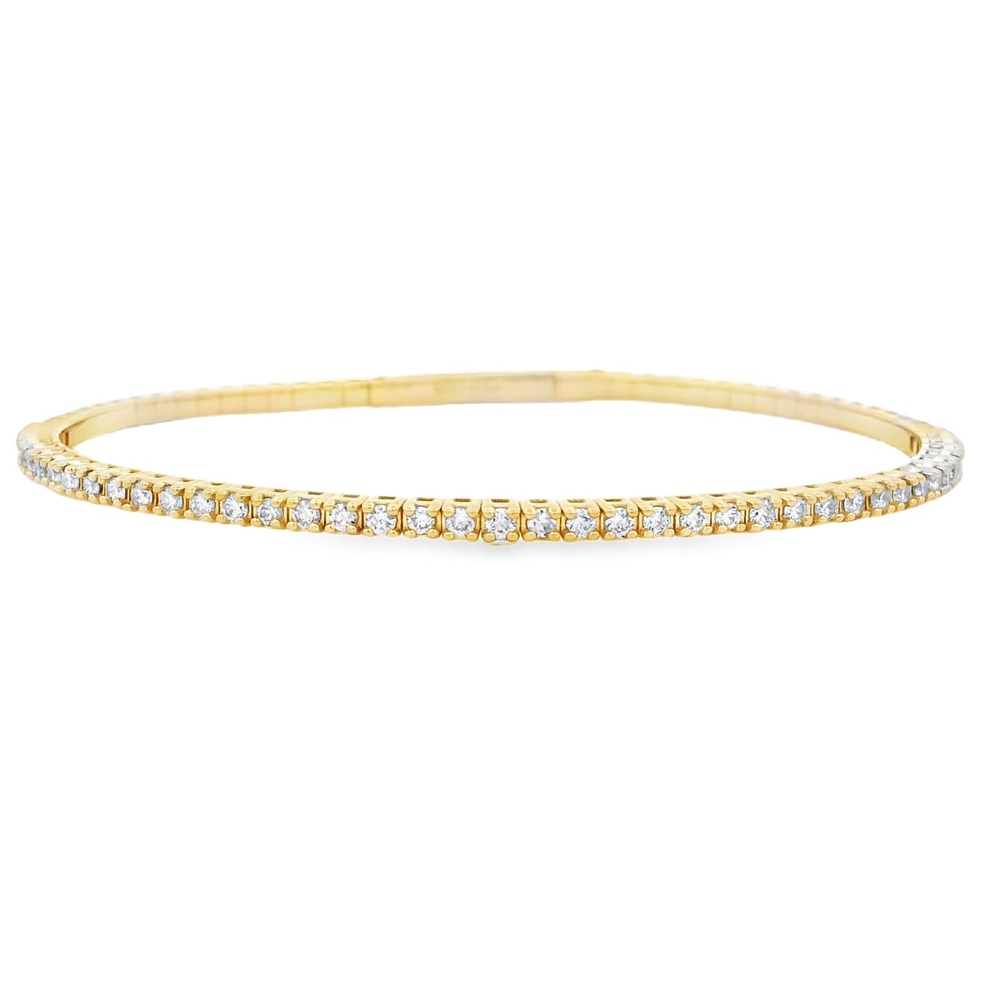 Genuine 1.00ct Diamond Bangle Bracelet in 14KT Yellow Gold