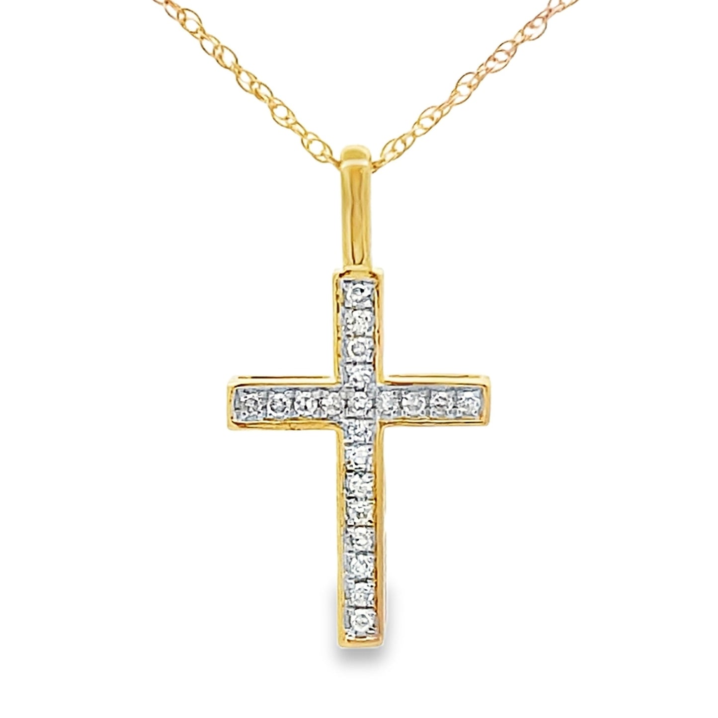 .07ct Diamond Cross Pendant in 10KT Yellow Gold
