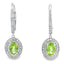 Pendientes Colgantes de Peridoto y Diamante de 1.21ct en Oro Blanco de 10KT
