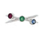 Genuine .31ct Sapphire and Ruby Ring in 14KT White Gold