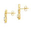 Pendientes Colgantes de Diamante de Cuarzo Rosa en Oro Amarillo de 10KT
