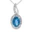 Colgante de Topacio Azul de Londres en Oro Blanco de 10KT