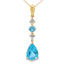 Colgante de Topacio Azul y Diamante en Oro Amarillo de 10KT