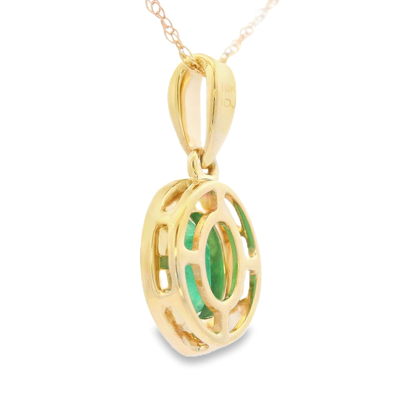 .46ct Emerald and Diamond Pendant in 10KT Yellow Gold