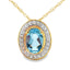 Blue Topaz and Diamond Pendant in 10KT Yellow Gold