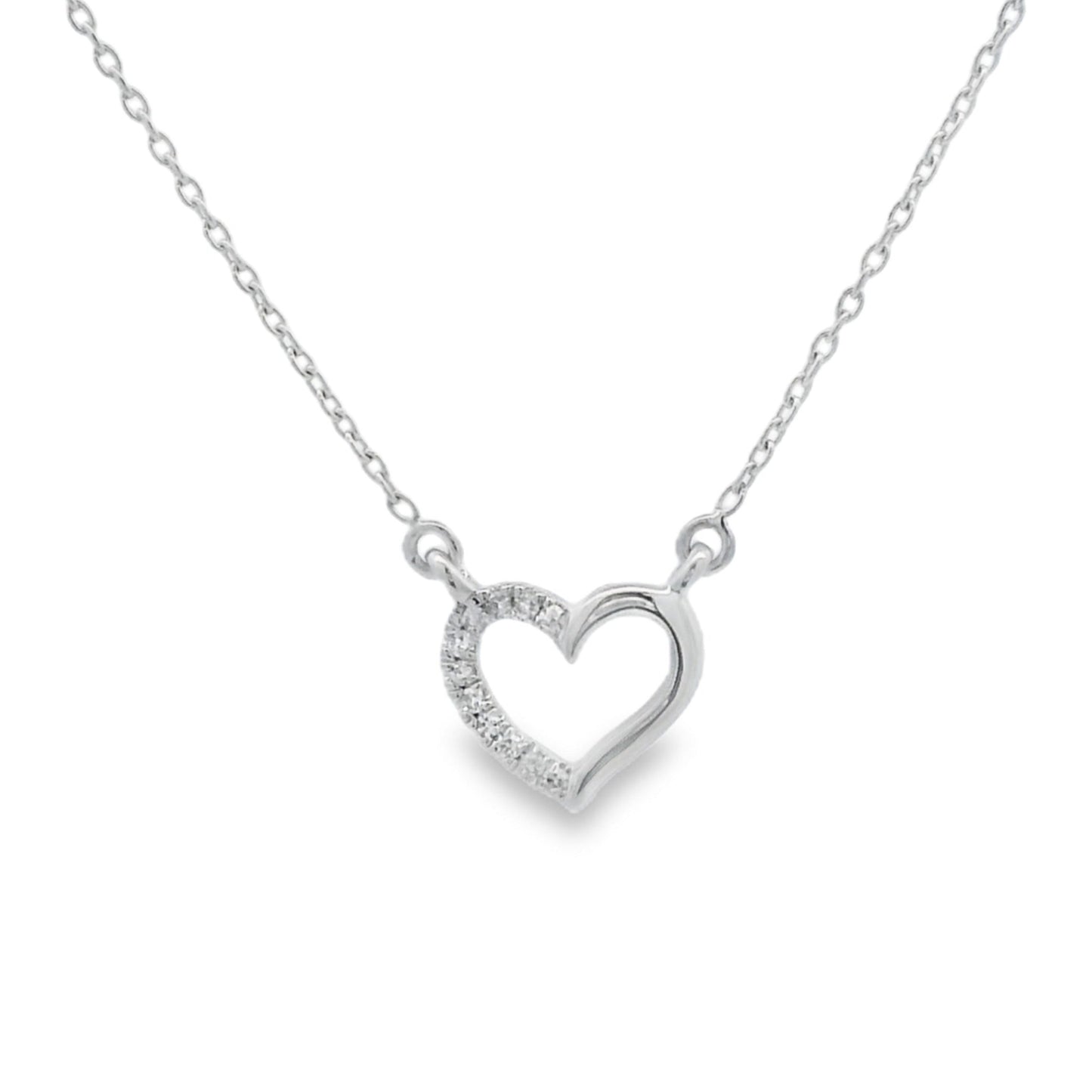 Pendentif cœur en diamant de 0,03 ct en or blanc 14KT