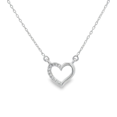 .03ct Diamond Heart Love Pendant in 14KT White Gold
