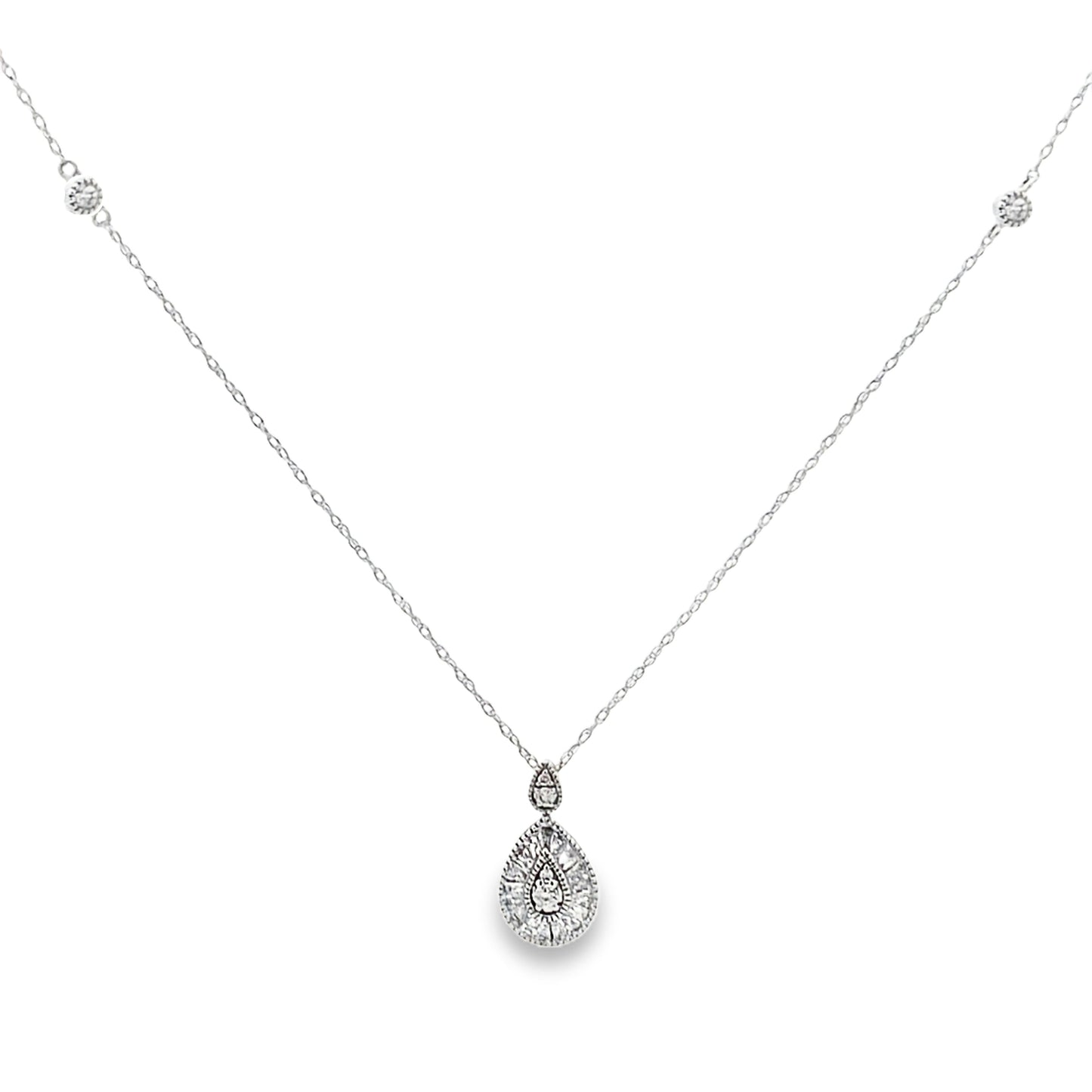 Genuine .32ct Diamond Fashion Pendant in 14KT White Gold