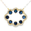 Colgante de Moda con Diamante de Zafiro en Oro Amarillo de 14KT