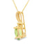 .37ct Pendentif en Péridot et Diamant en Or Jaune 10KT