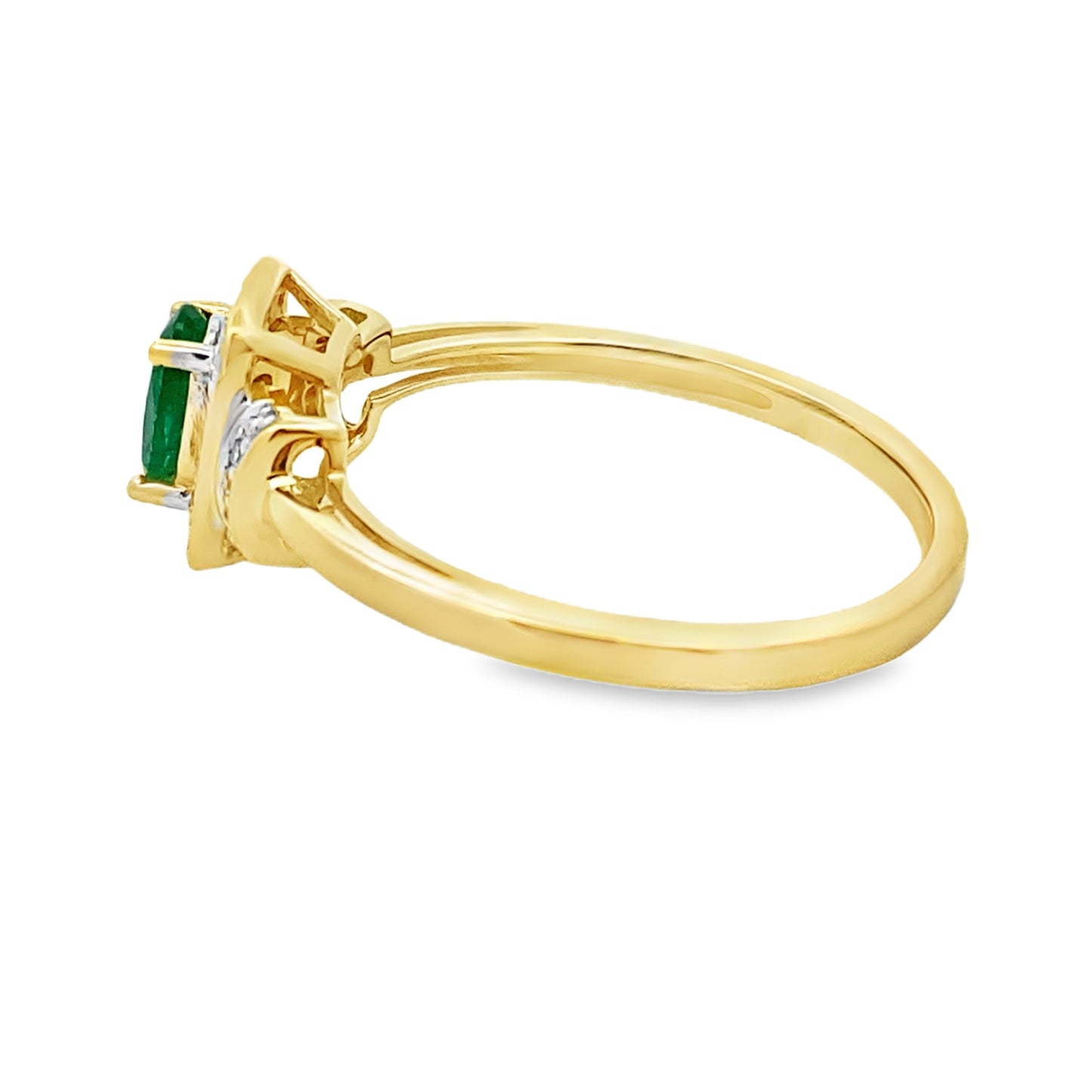 Natural .45ct Emerald Diamond Ring in 10KT Yellow Gold